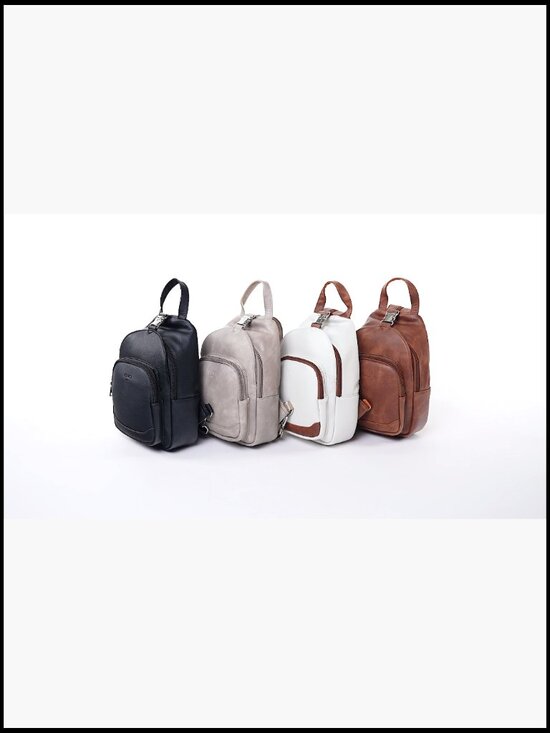 Leather Convertible Sling Backpack Purse Crossbody Bag Travel Chic Minimal